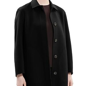 THEORY St Car Coat in Luxe New Divide black Size Small‎ New With Tags in PKG